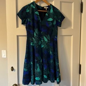 Rebecca Taylor size 8 Tahitian Floral Dress Short Sleeve